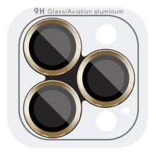 Защитное стекло Metal Classic на камеру (в упак.) для Apple iPhone 14 Pro (6.1") / 14 Pro Max (6.7") (Золотой)