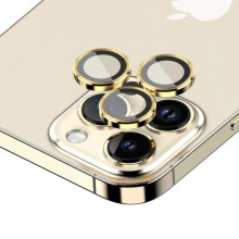 Защитное стекло Metal Classic на камеру (в упак.) для Apple iPhone 14 Pro (6.1") / 14 Pro Max (6.7") – Золотой