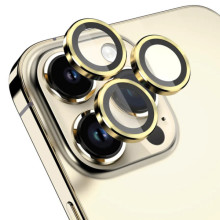 Защитное стекло Metal Classic на камеру (в упак.) для Apple iPhone 14 Pro (6.1") / 14 Pro Max (6.7") – Золотой