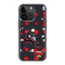 Бампер (ТПУ) з принтом Brawl Stars на Айфон 14 Про (Чорний ворон)