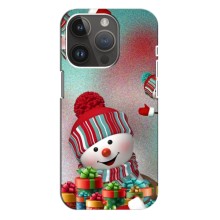 Чохли на Новий Рік iPhone 14 Pro – Сніговик в шапці