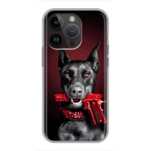 Чехол ДОБЕРМАН для iPhone 14 Pro (Доберман злой)