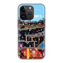 Чохол Майнкрафт на iPhone 14 Pro (AlphaPrint) Minecraft (фон Minecraft)