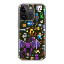 Чохол Майнкрафт на iPhone 14 Pro (AlphaPrint) Minecraft (Колаж Майнкрафт)