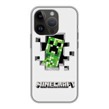 Чохол Майнкрафт на iPhone 14 Pro (AlphaPrint) Minecraft (кріпер Майнкрафт)