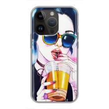 Чохол з картинкою Модні Дівчата iPhone 14 Pro (Дівчина з коктейлем)