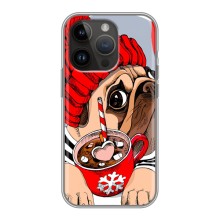 Бампер для iPhone 14 Pro с картинкой "Песики" (Грустная собака)