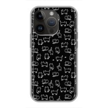 Чехол с принтом для iPhone 14 Pro (AlphaPrint) Модные коты – Меленькие котики