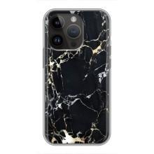 Чохол з текстурою Мрамора на Айфон 14 Про (Чорний мрамор)