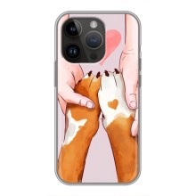 Чехол (ТПУ) Милые собачки для iPhone 14 Pro (Любовь к собакам)