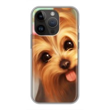 Чехол (ТПУ) Милые собачки для iPhone 14 Pro (Йоршенский терьер)