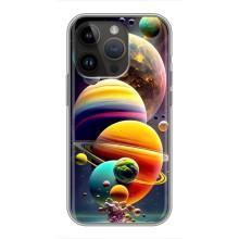 Чохол (ТПУ) з планетами на iPhone 14 Pro (Сонячна система)