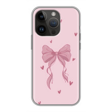 Чехол банты для iPhone 14 Pro – Бант на розовом