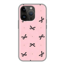 Чехол банты для iPhone 14 Pro – Черные бантики