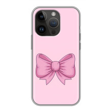 Чехол банты для iPhone 14 Pro – Розовый бантик