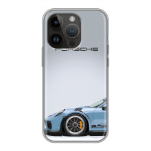 Чохол з авто Порше для iPhone 14 Pro – Блакитний Порше