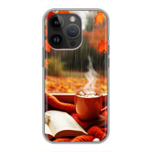 Чехол с уникальным дизайном «Осень с кофе» для iPhone 14 Pro – Кофе и дождь