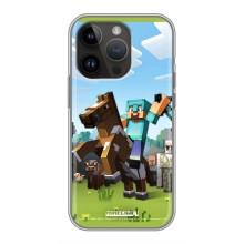 Чохли для iPhone 14 Pro (Персонажі МайнКрафт) (На коні)