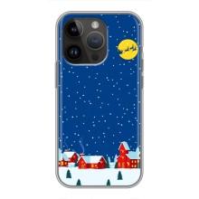 Силіконовий бампер на різдво для iPhone 14 Pro (Місто в снігу)