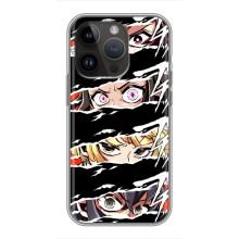 Силіконові чохлі з очіма Anime для Айфон 14 Про (Очі на чорному)