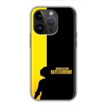 Чохол (TPU) з картинкою "Лого Пабг" на Айфон 14 Про (Battlegrounds)
