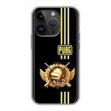 Чохол (TPU) з картинкою "Лого Пабг" на Айфон 14 Про (Логотип PUPG)