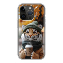 Друкований чохол 'Звірята з кавою' для iPhone 14 Pro (Тигр з кавою)