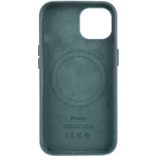 Кожаный чехол Leather Case (AA Plus) with MagSafe для Apple iPhone 14 (6.1") – Сосновый зеленый