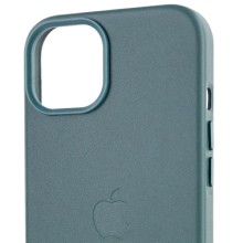 Кожаный чехол Leather Case (AA Plus) with MagSafe для Apple iPhone 14 (6.1") – Сосновый зеленый