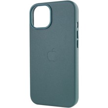 Кожаный чехол Leather Case (AA Plus) with MagSafe для Apple iPhone 14 (6.1") – Сосновый зеленый