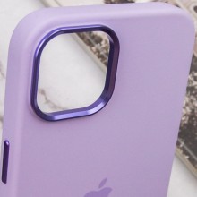 Чехол Silicone Case Metal Buttons (AA) для Apple iPhone 14 (6.1") – Сиреневый