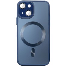 Чехол TPU+Glass Sapphire Midnight with MagSafe для Apple iPhone 14 (6.1") – Синий