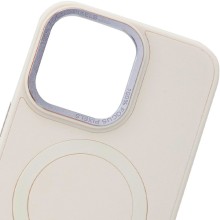 Кожаный чехол Bonbon Leather Metal Style with MagSafe для Apple iPhone 14 (6.1") – Розовый