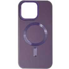 Кожаный чехол Bonbon Leather Metal Style with MagSafe для Apple iPhone 14 (6.1") – Фиолетовый
