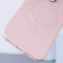 Кожаный чехол Bonbon Leather Metal Style with MagSafe для Apple iPhone 14 (6.1") – Розовый