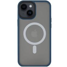 TPU+PC чехол Metal Buttons with MagSafe для Apple iPhone 14 (6.1") – Синий