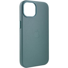 Шкіряний чохол Leather Case (AA Plus) with MagSafe для Apple iPhone 14 (6.1") – Сосновий зелений