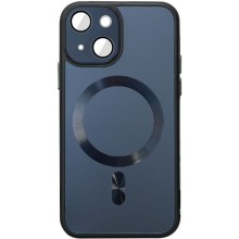 Чехол TPU+Glass Sapphire Midnight with MagSafe для Apple iPhone 14 (6.1") (Черный)