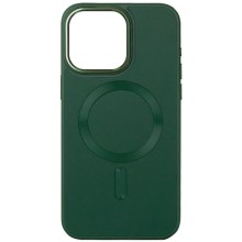 Шкіряний чохол Bonbon Leather Metal Style with MagSafe для Apple iPhone 14 (6.1") (Зелений)