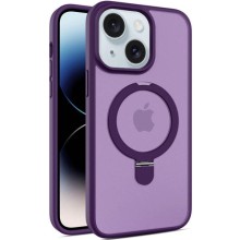 TPU+PC чехол Metal Buttons with MagSafe Colorful HQ Ring для Apple iPhone 14 / 13 (6.1") (Purple)