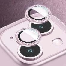 Защитное стекло Metal Shine на камеру (в упак.) для Apple iPhone 14 (6.1") / 14 Plus (6.7") (Розовый)
