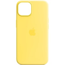 Чохол Silicone case (AAA) full with Magsafe and Animation для Apple iPhone 14 (6.1") – Жовтий