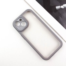 TPU чехол Transparent + Colour 1,5mm для Apple iPhone 14 (6.1") – Grey