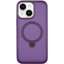 TPU+PC чохол Metal Buttons with MagSafe Colorful HQ Ring для Apple iPhone 14 / 13 (6.1") (Purple)