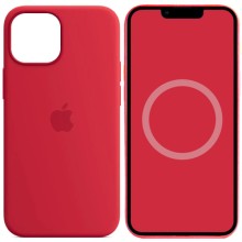 Чехол Silicone case (AAA) full with Magsafe and Animation для Apple iPhone 14 (6.1") (Красный)