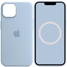 Чохол Silicone case (AAA) full with Magsafe and Animation для Apple iPhone 14 (6.1") (Блакитний)