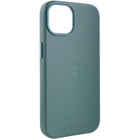 Кожаный чехол Leather Case (AA Plus) with MagSafe для Apple iPhone 14 (6.1") – Сосновый зеленый