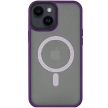 TPU+PC чехол Metal Buttons with MagSafe для Apple iPhone 14 (6.1") – Темно-Фиолетовый