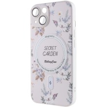 TPU+PC чехол Secret Garden with MagSafe для Apple iPhone 14 (6.1") – Белый