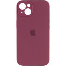 Чехол Silicone Case Full Camera Protective (AA) для Apple iPhone 14 (6.1") – Бордовый